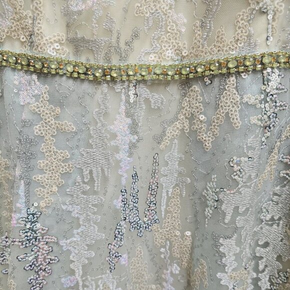 NEW Mac Duggal Dress Gown 12460 Cocktail Formal Embellished Mesh Blue‎ - Picture 5 of 9